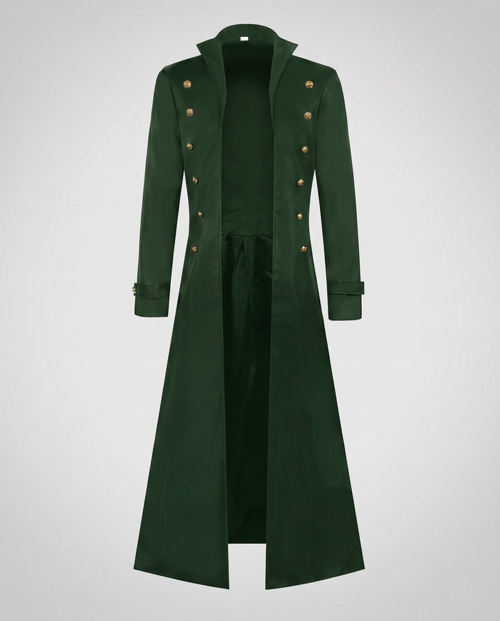 Ladies Elegant Long Padded Coat with Elaborate Buttons