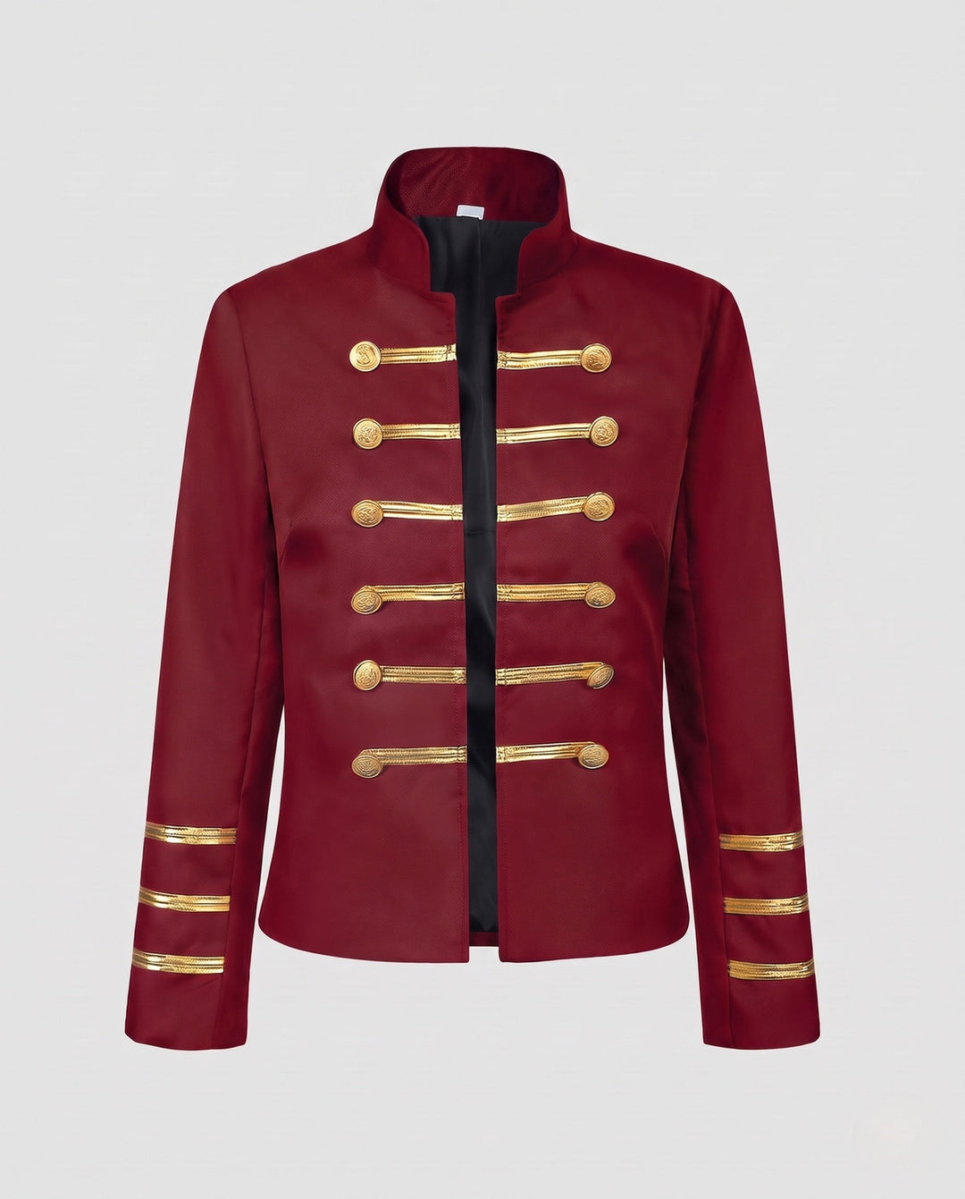Women Military Lapel Jacket with Golden Buttons