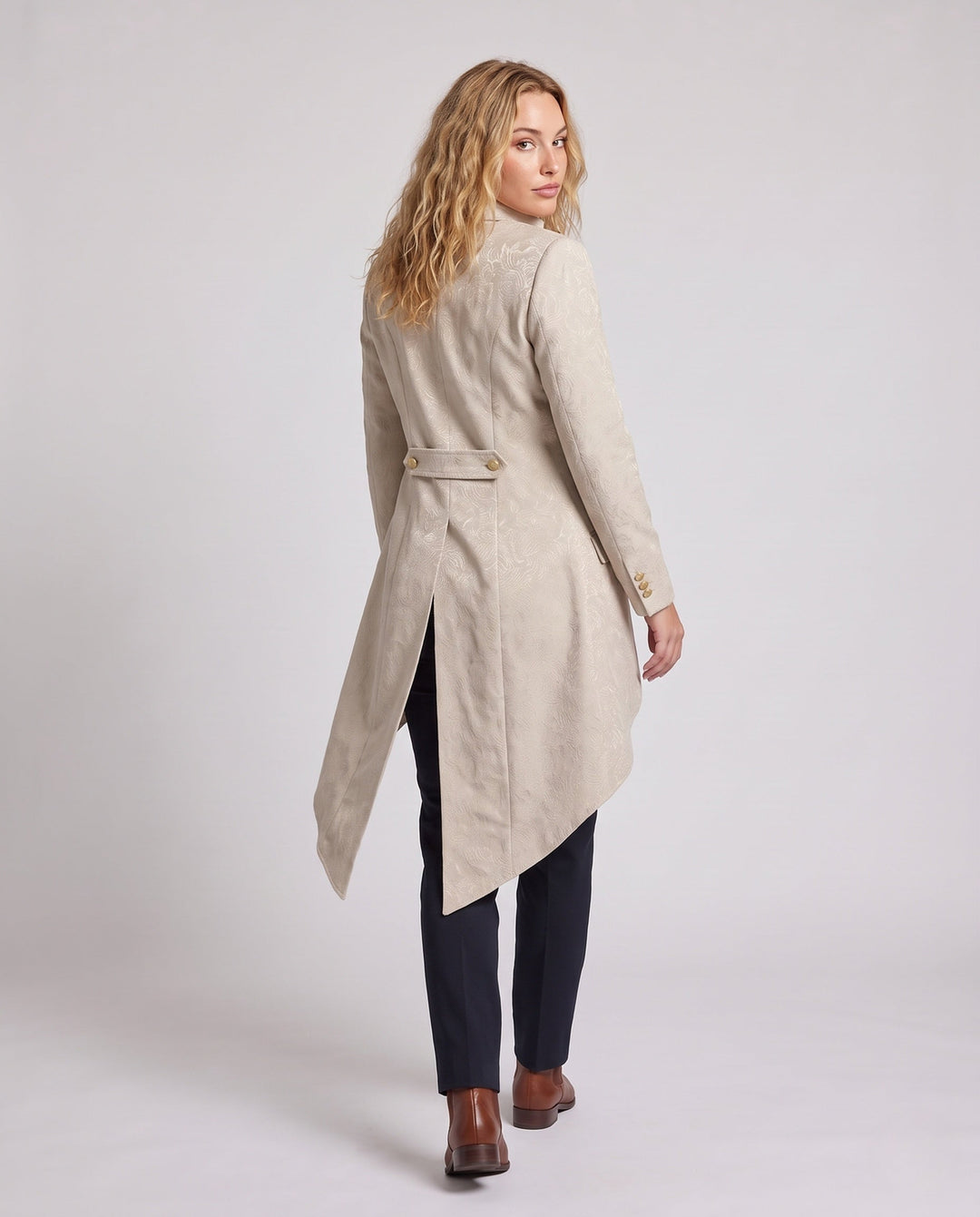 Women Oversized Jacket with Artistic Pattern and Elegant Button Closure