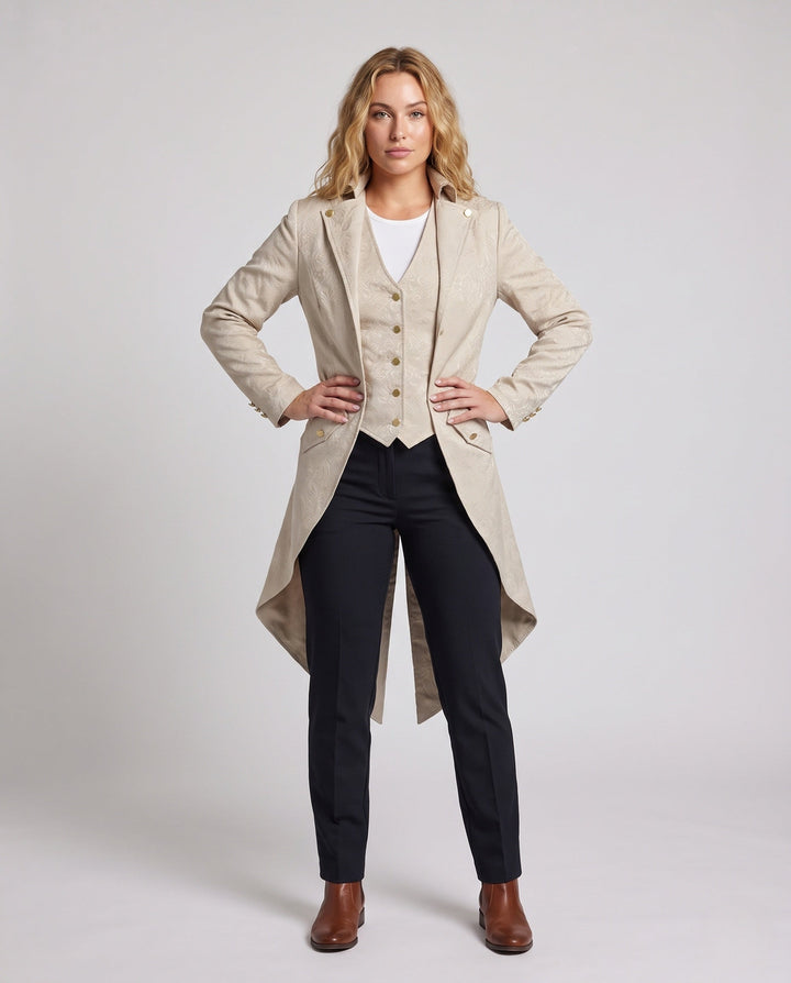 Women Oversized Jacket with Artistic Pattern and Elegant Button Closure