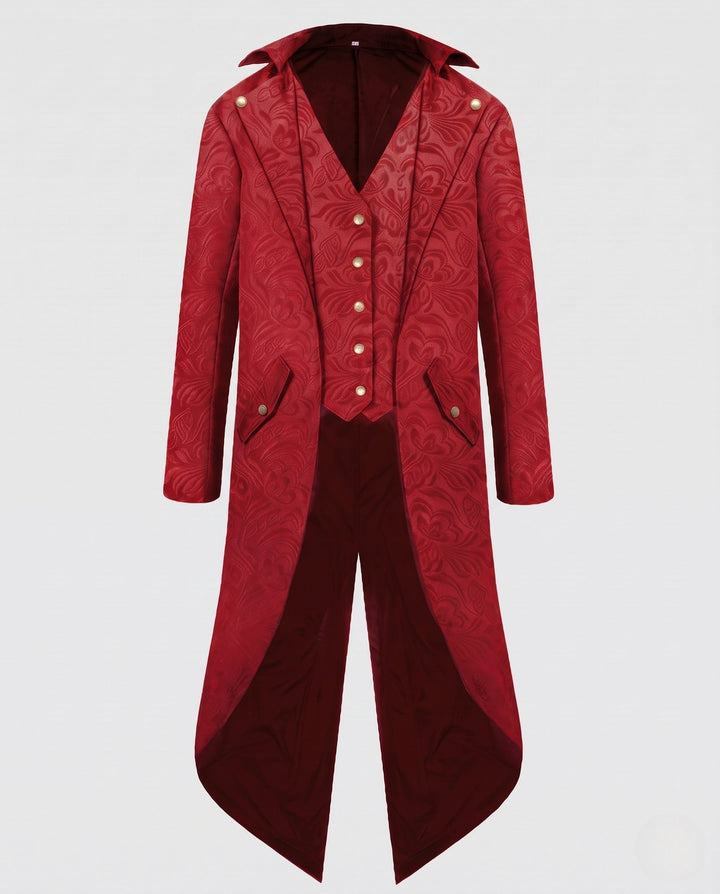 Women Oversized Jacket with Artistic Pattern and Elegant Button Closure