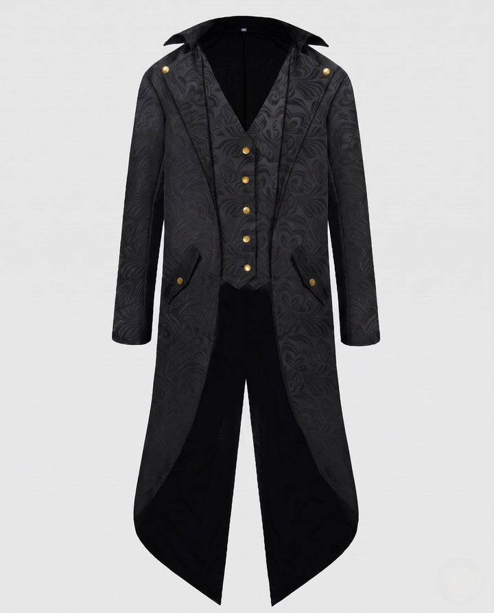 Women Oversized Jacket with Artistic Pattern and Elegant Button Closure