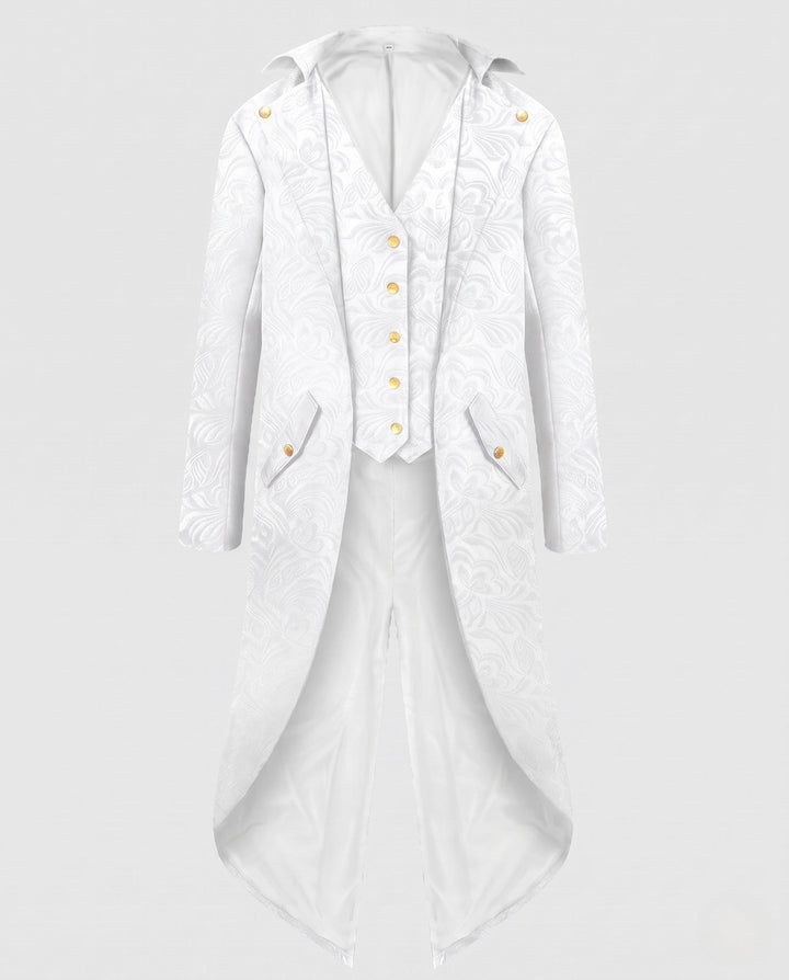 Women Oversized Jacket with Artistic Pattern and Elegant Button Closure