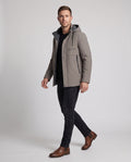 Men's Water-Repellent Hooded Coat with Thermal Lining and Smooth Inner Lining