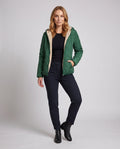 Jacket quilted women's with faux fur lightweight padded