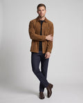 Men's Shirt Jacket with chest pockets, snap-button fastening - corduroy for everyday wear
