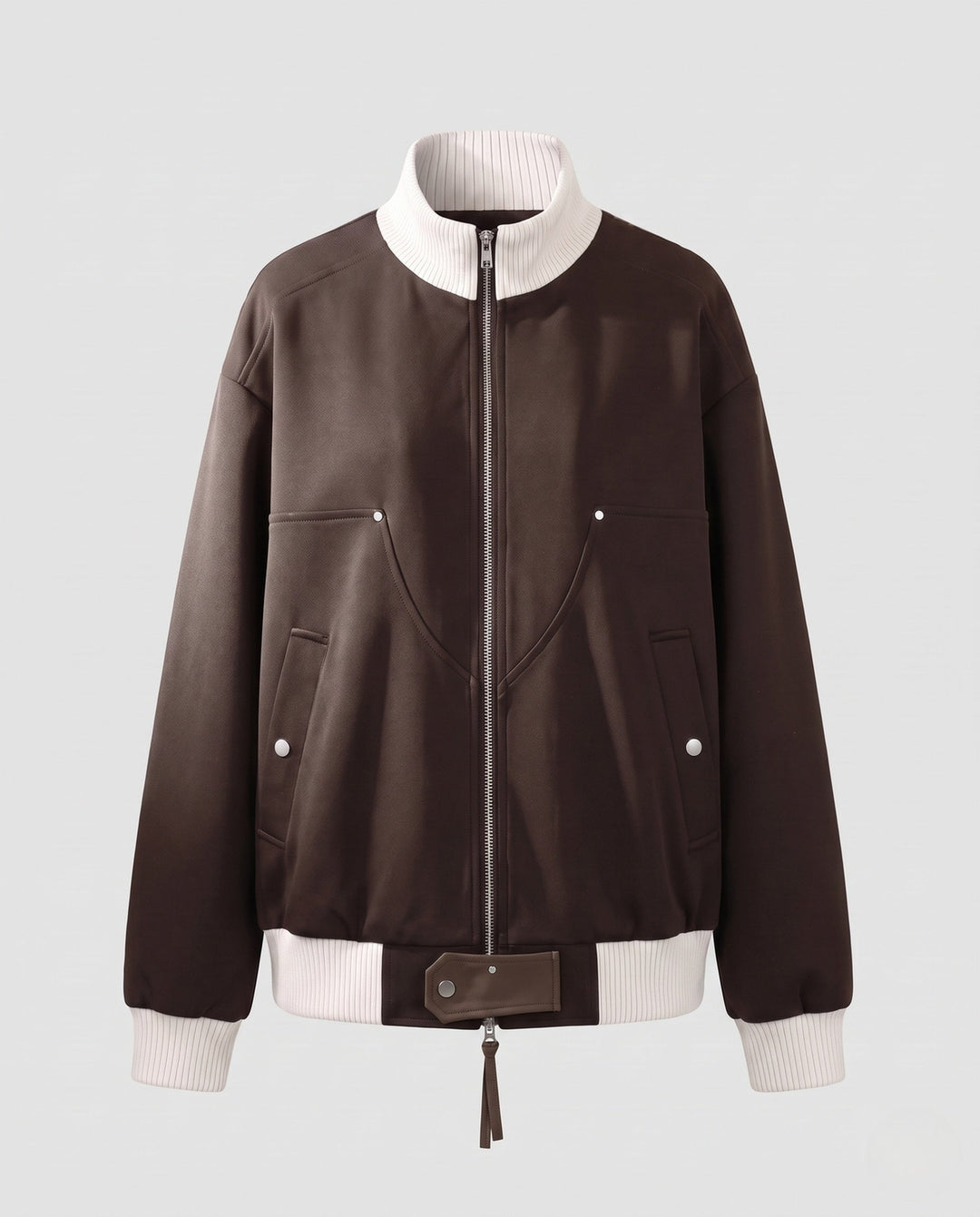 Women Fashionable Transitional Jacket with Stand-Up Collar