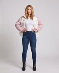 Ladies Fashion Transitional Jacket with Quilted Design
