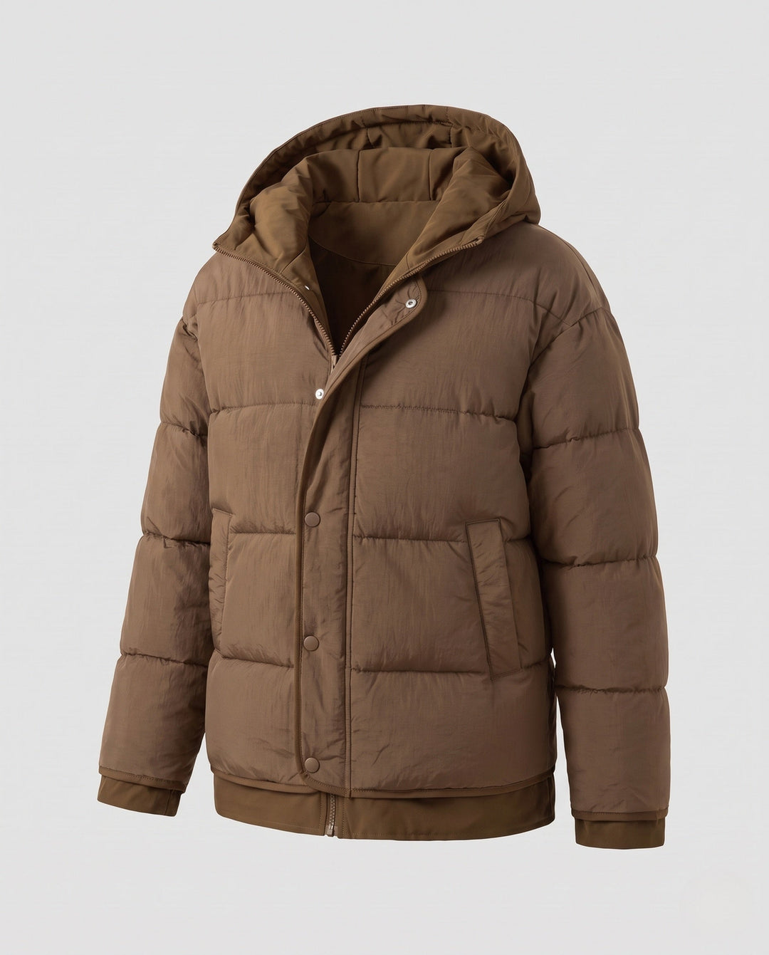Women Padded Hooded Jacket with Stylish Zip