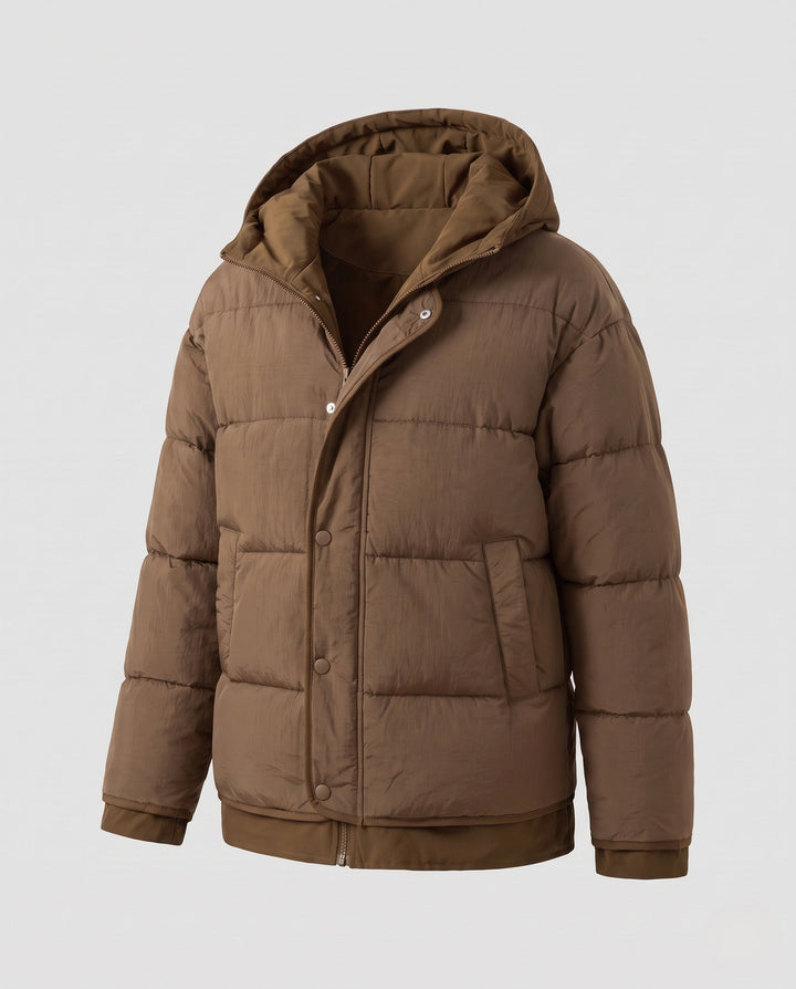 Women Padded Hooded Jacket with Stylish Zip