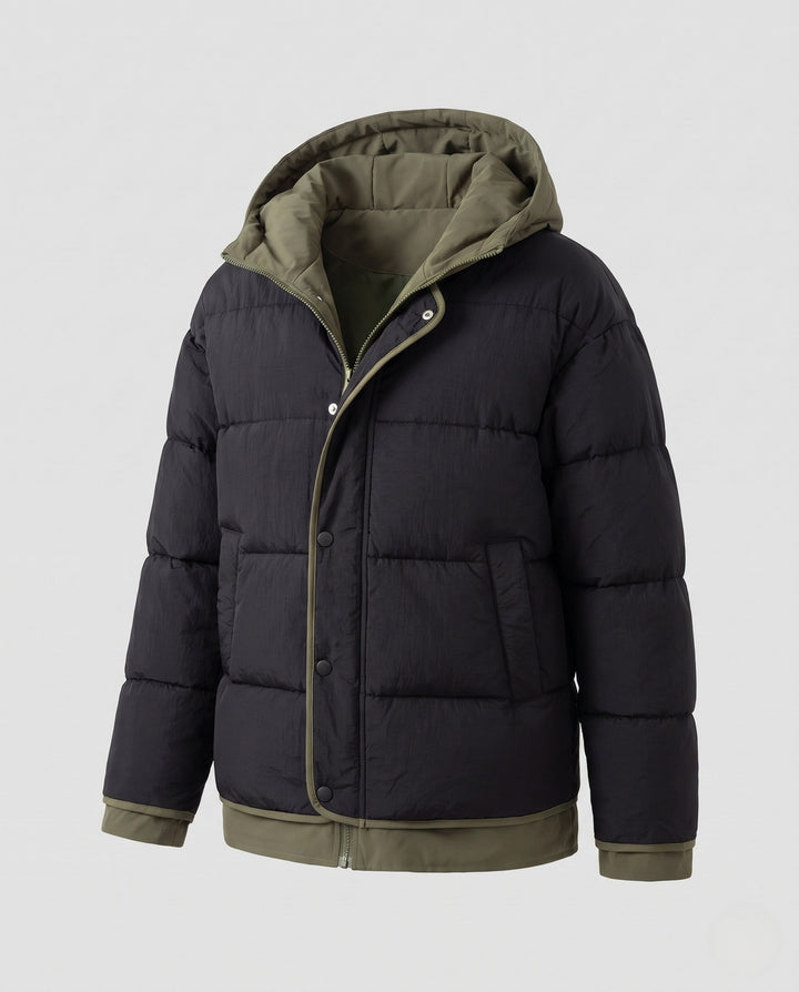 Women Padded Hooded Jacket with Stylish Zip