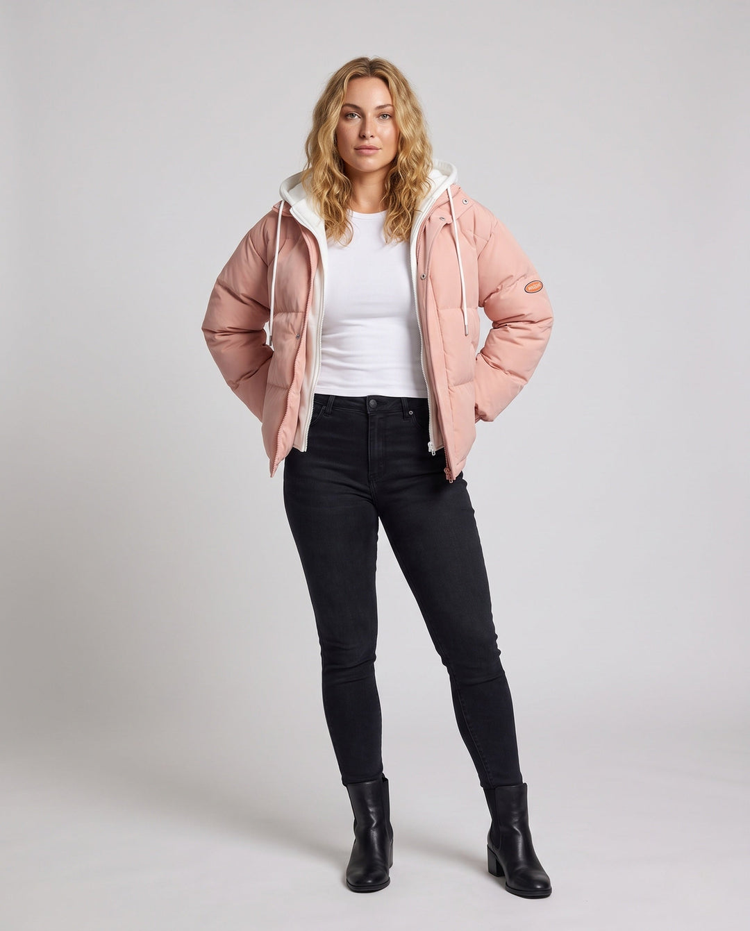 Women Fashionable Quilted Jacket with Hood