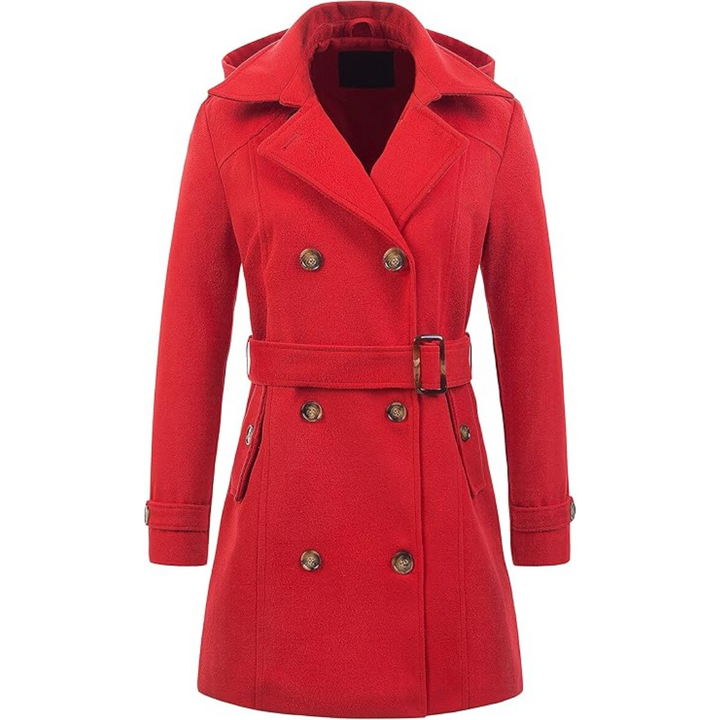 Quilted winter Trench coat with hood