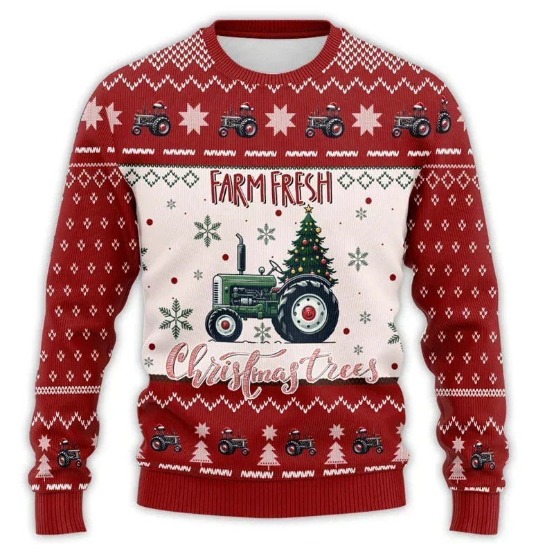 | Christmas sweater with tractor print - Comfortable &amp; festive men&
