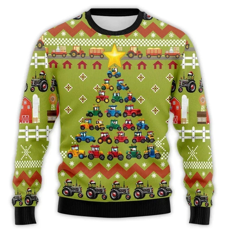 | Christmas sweater with tractor print - Comfortable &amp; festive men&