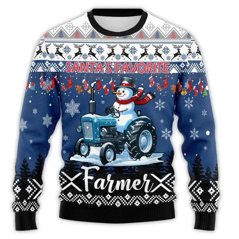 | Christmas sweater with tractor print - Comfortable &amp; festive men&