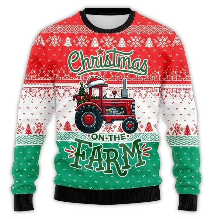| Christmas sweater with tractor print - Comfortable &amp; festive men&