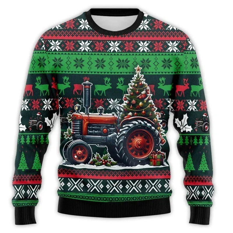 | Christmas sweater with tractor print - Comfortable &amp; festive men&