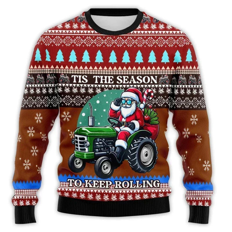 | Christmas sweater with tractor print - Comfortable &amp; festive men&