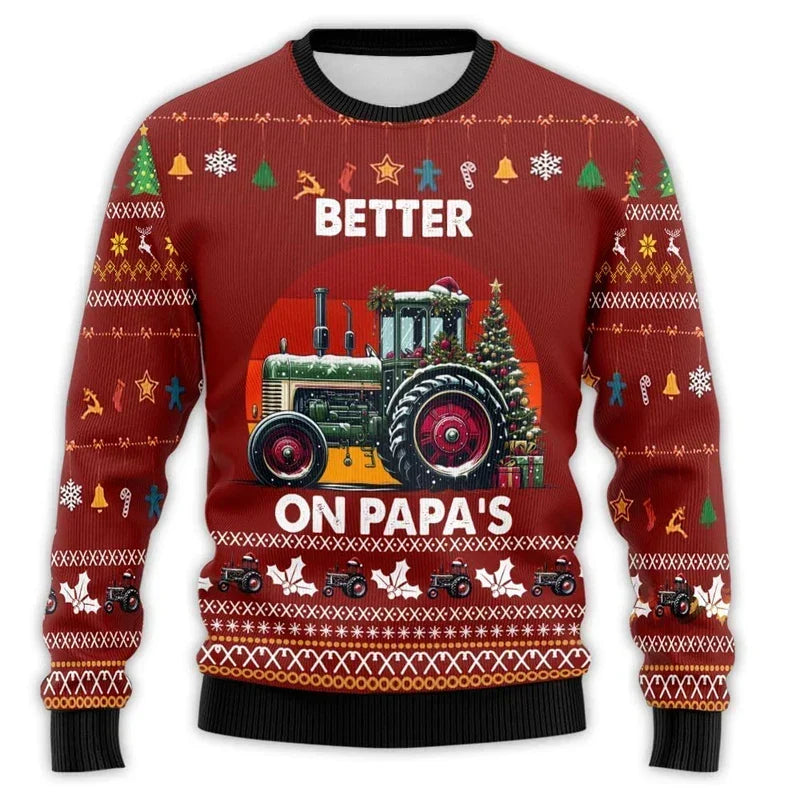 | Christmas sweater with tractor print - Comfortable &amp; festive men&