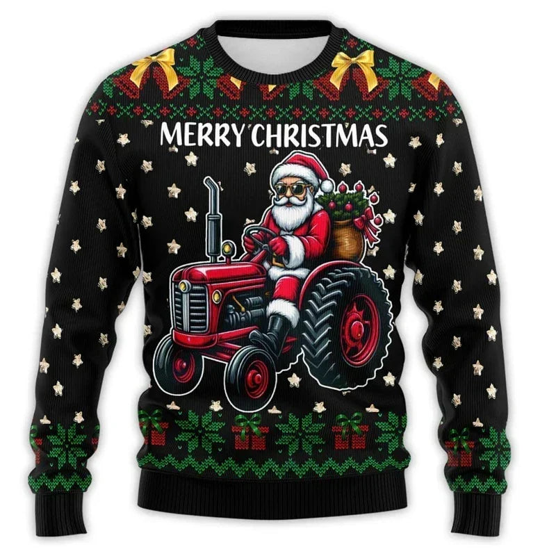 | Christmas sweater with tractor print - Comfortable &amp; festive men&
