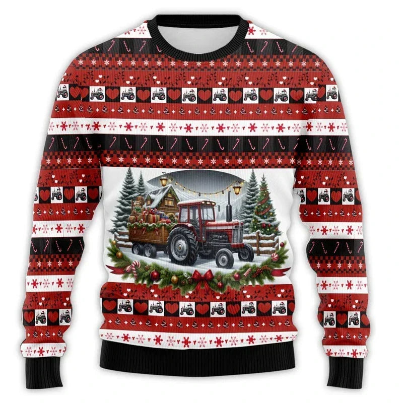 | Christmas sweater with tractor print - Comfortable &amp; festive men&