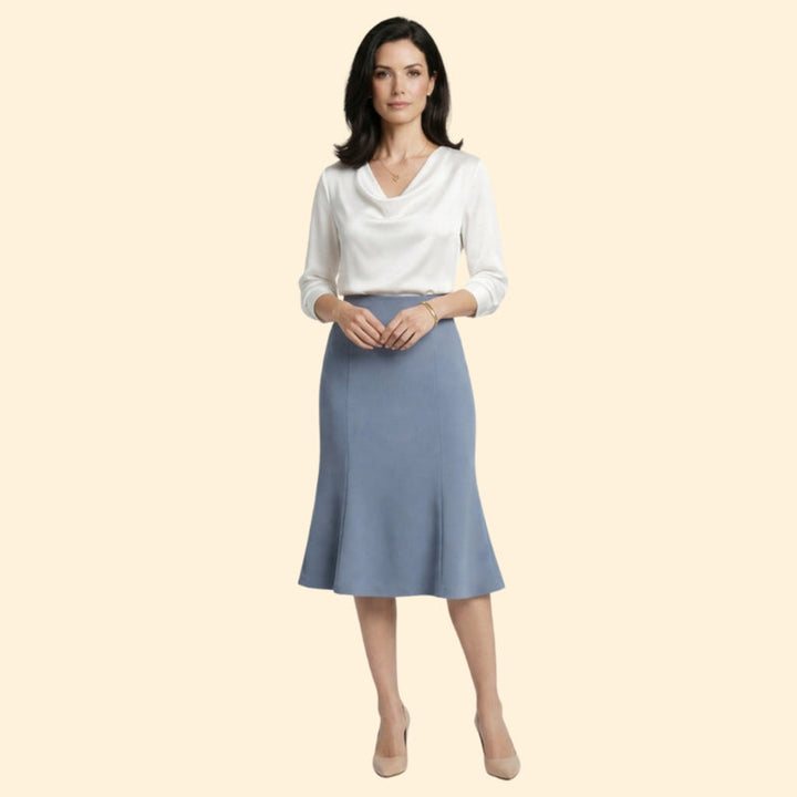 Women’s A-Line Midi Skirt with High Waist