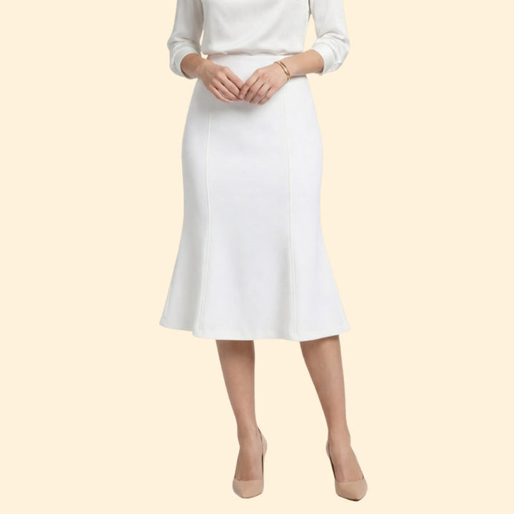 Women’s A-Line Midi Skirt with High Waist