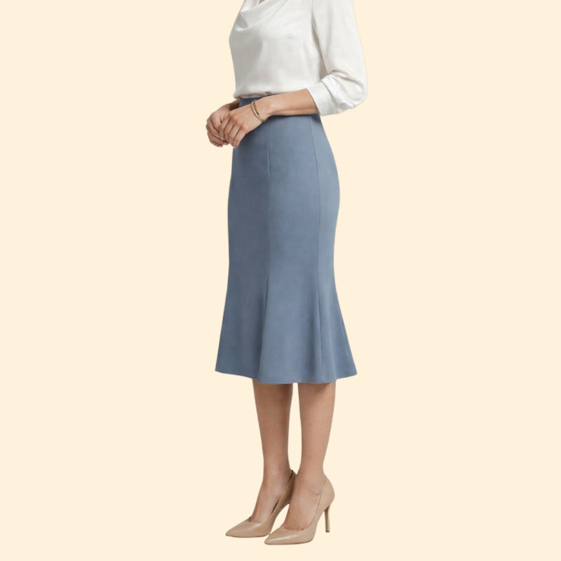 Women’s A-Line Midi Skirt with High Waist