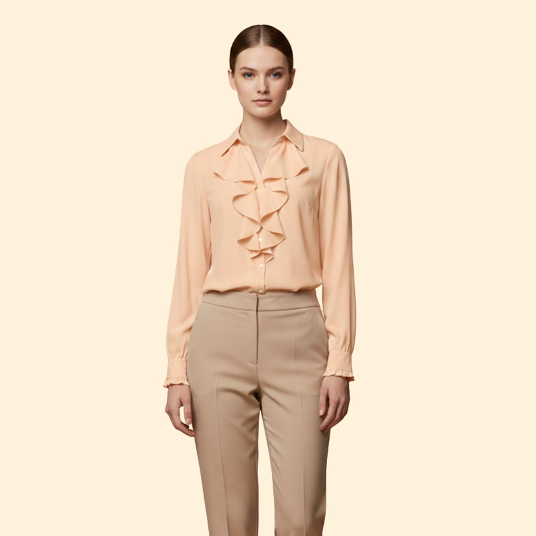 Women’s Blouse with Ruffle Front
