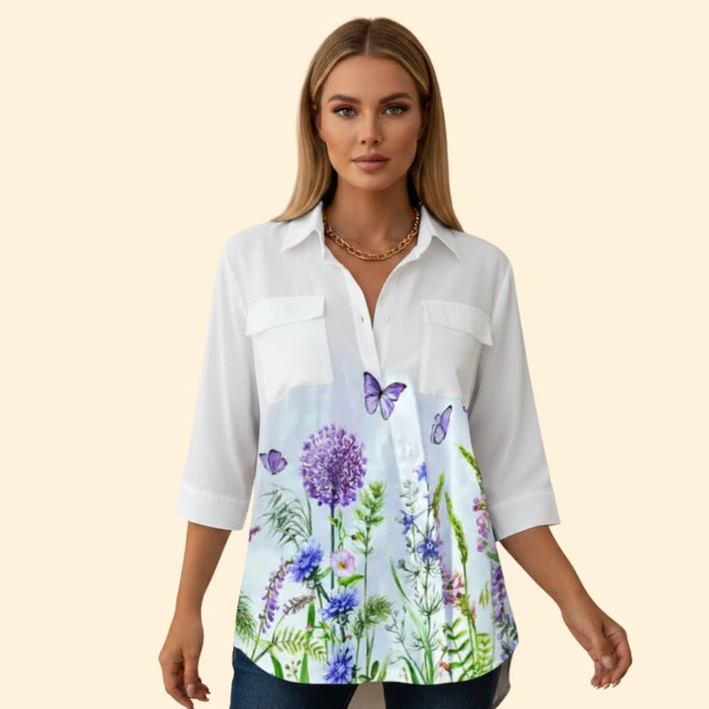 Women’s Casual Blouse with Floral Pattern