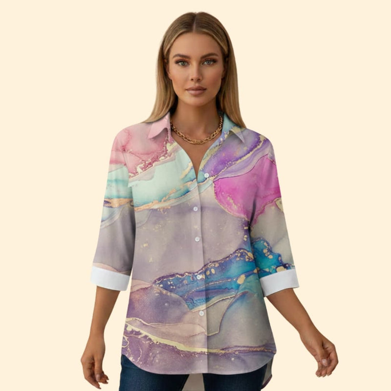 Women’s Casual Blouse with Floral Pattern