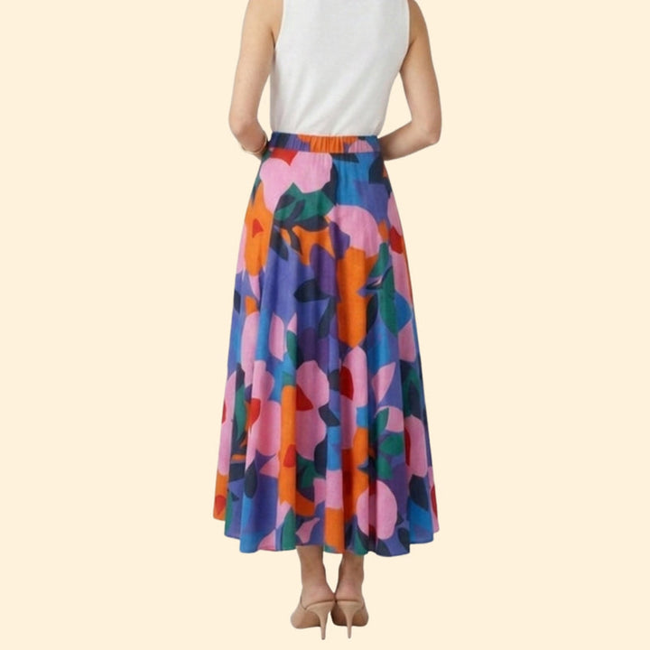 Women’s Floral Maxi Skirt with High Waist
