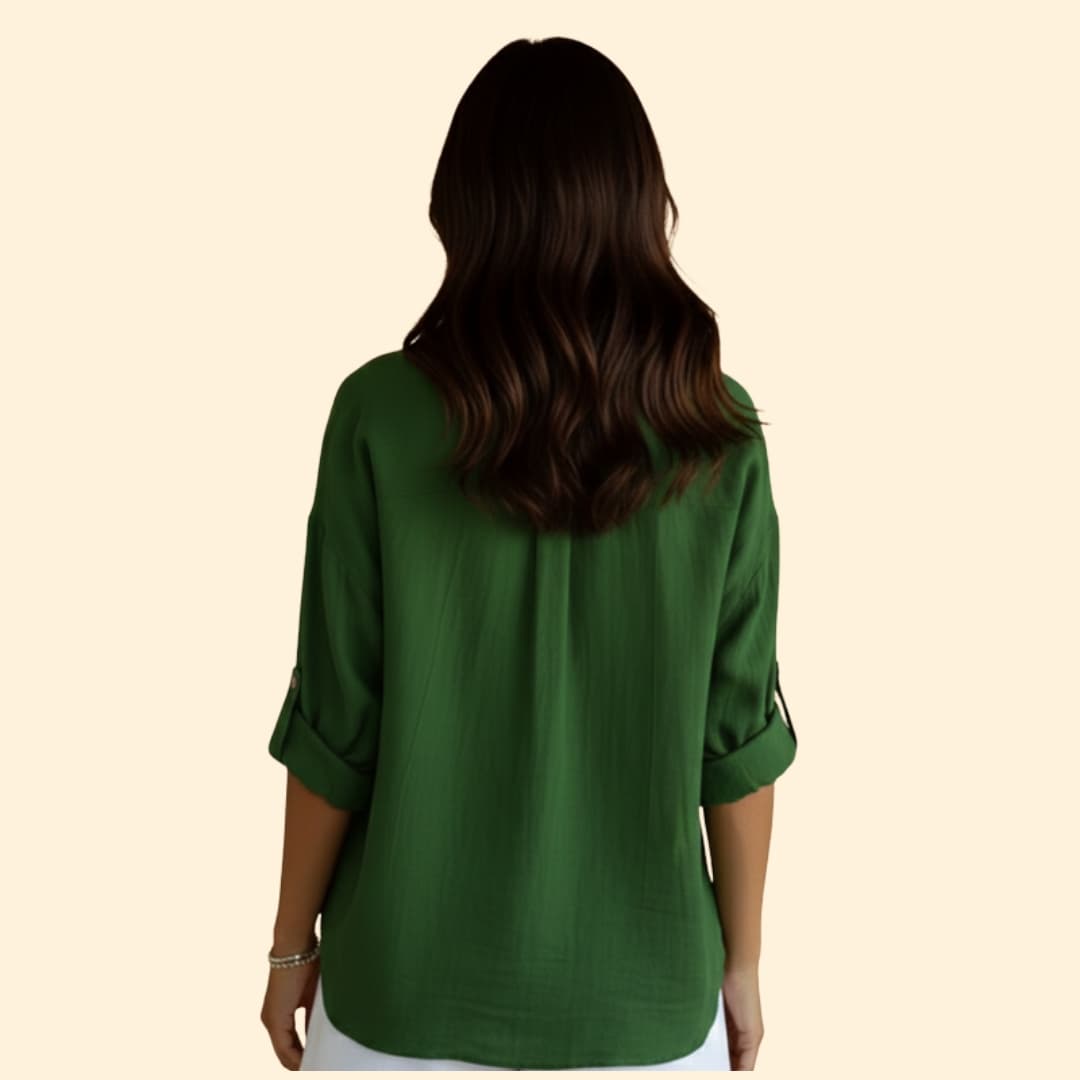 Women’s Loose Blouse with Button Closure