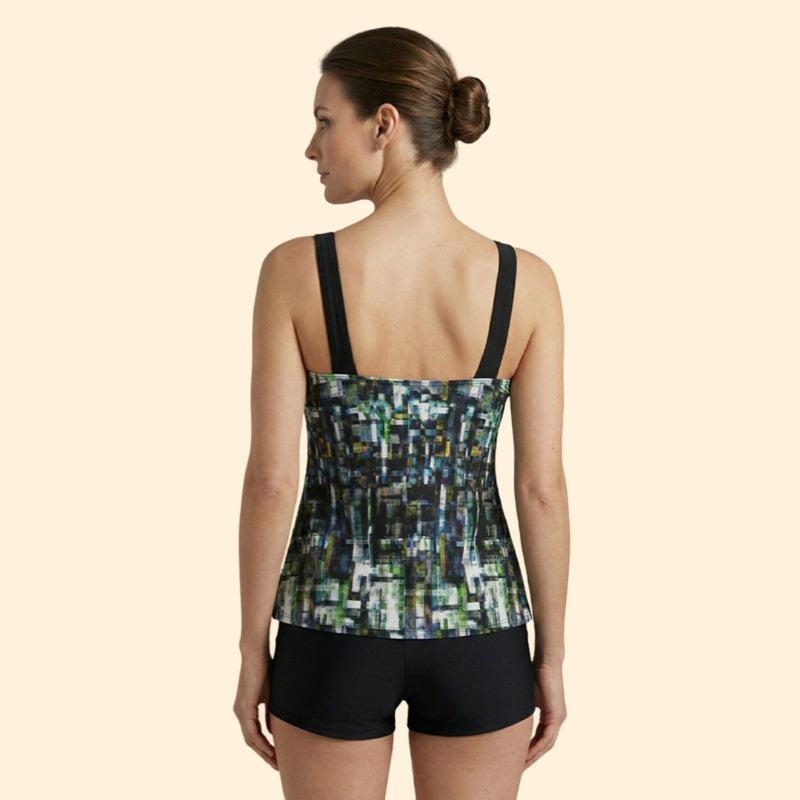 Women’s Two-Piece Tankini with Multicolor Stripes