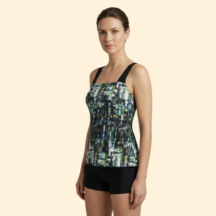 Women’s Two-Piece Tankini with Multicolor Stripes