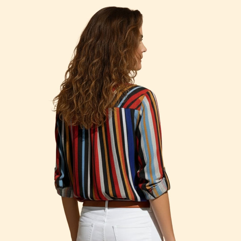 Women's Vibrant with Flowy Loose-Fit Shirt and Button
