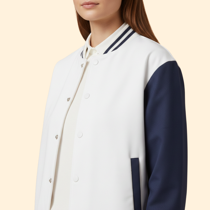 Women's Bomber Jacket with Contrast Sleeves