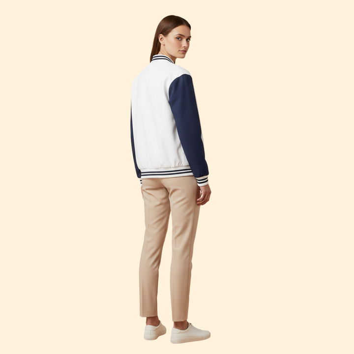Women's Bomber Jacket with Contrast Sleeves