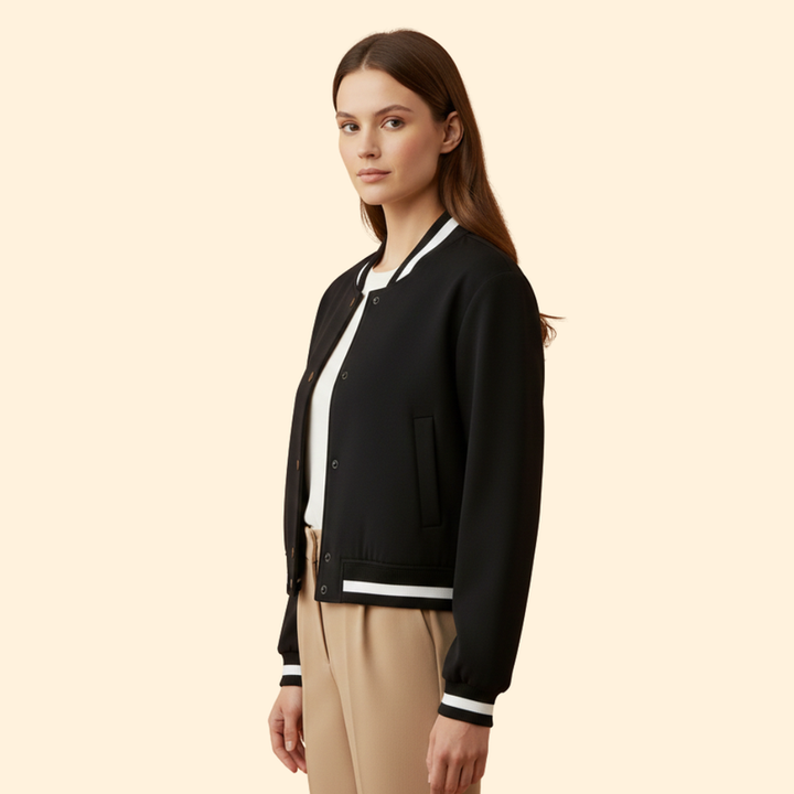 Women's Bomber Jacket with Elasticated Hem