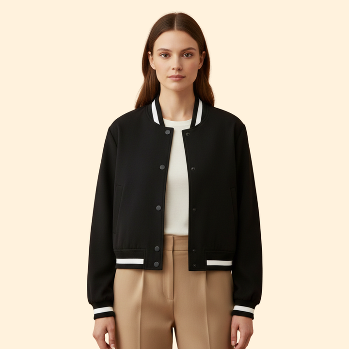 Women's Bomber Jacket with Elasticated Hem