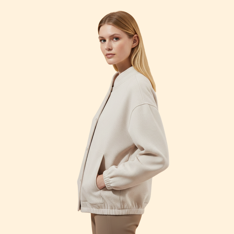 Women's Bomber Jacket with Practical Side Pockets