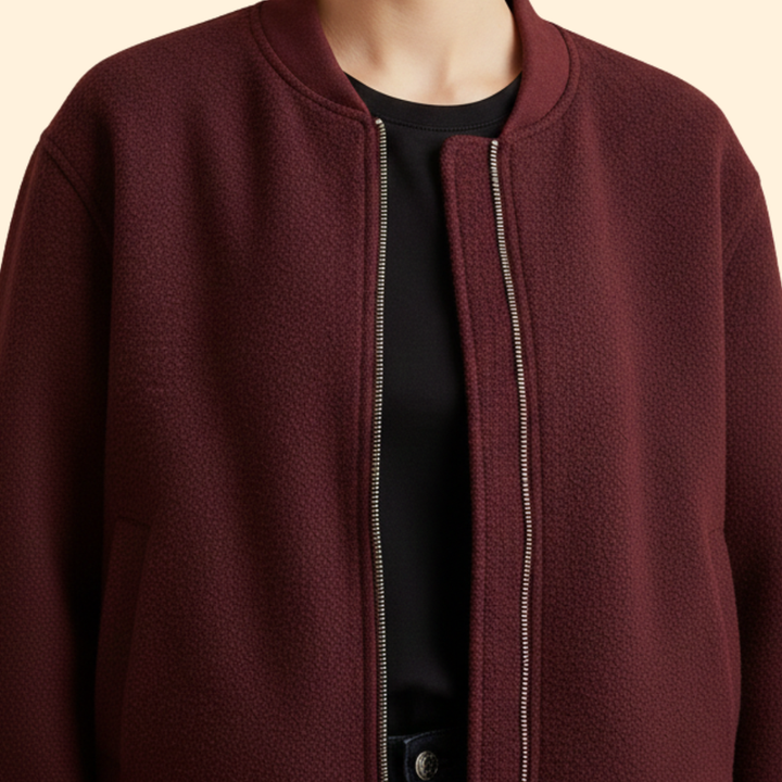 Women's Bomber Jacket with Practical Side Pockets