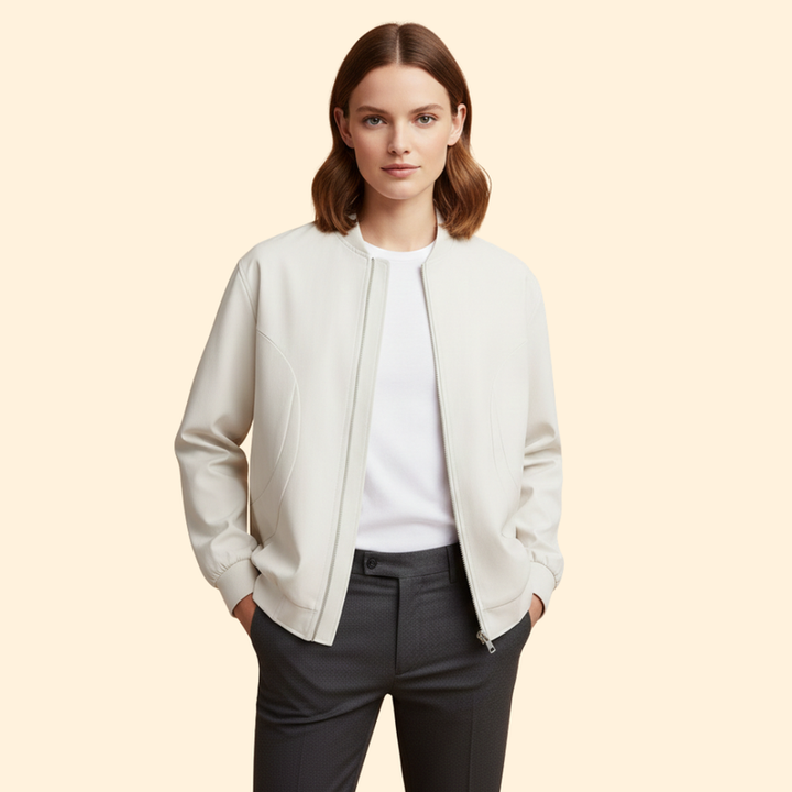 Women’s  Bomber Jacket with Stand Collar