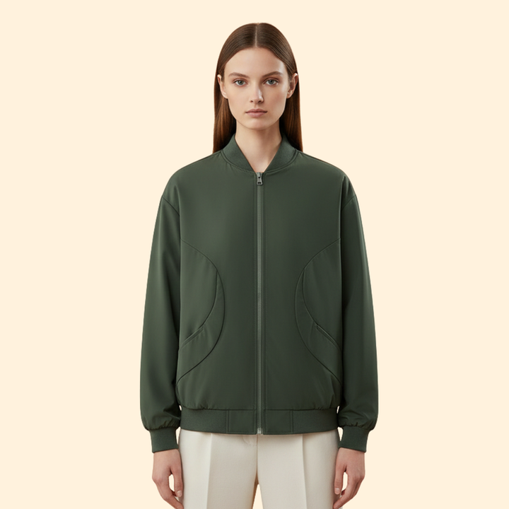 Women’s  Bomber Jacket with Stand Collar