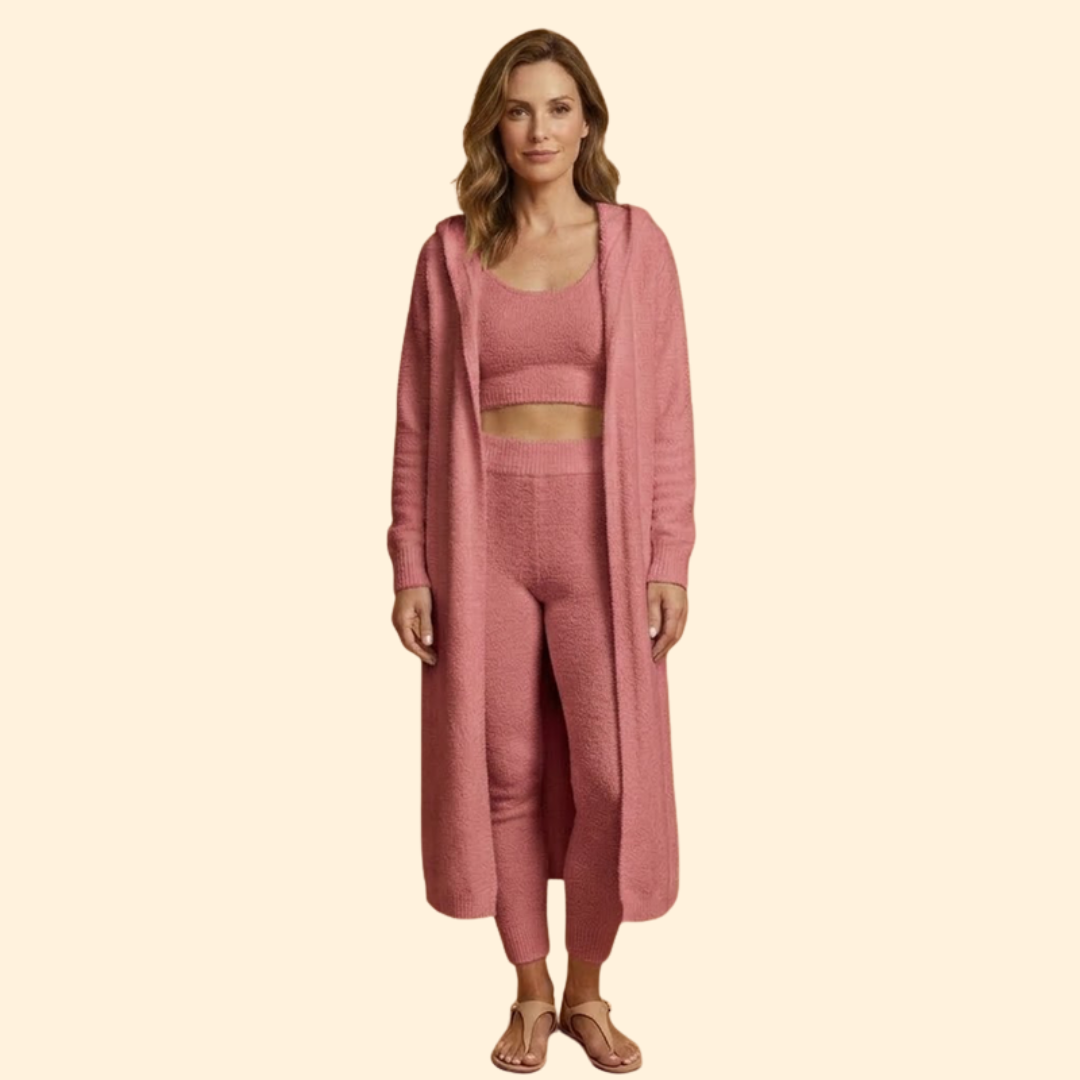 Women’s Cozy Set with Crop Top and Pants