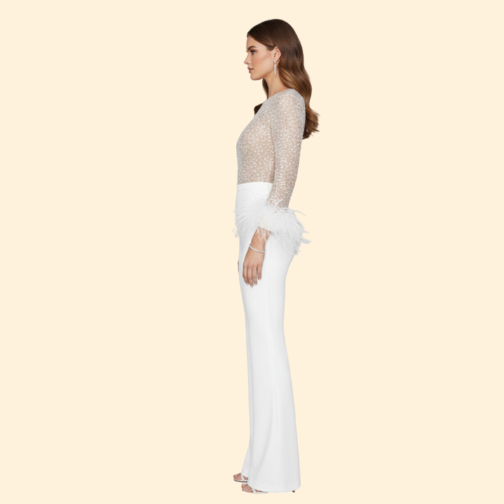 Women’s Jumpsuit with Sequined Top Design