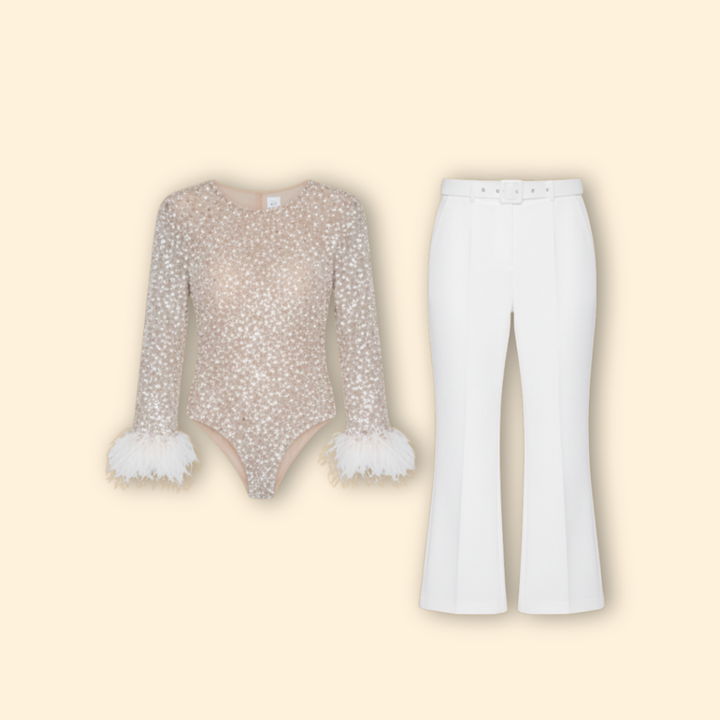 Women’s Jumpsuit with Sequined Top Design