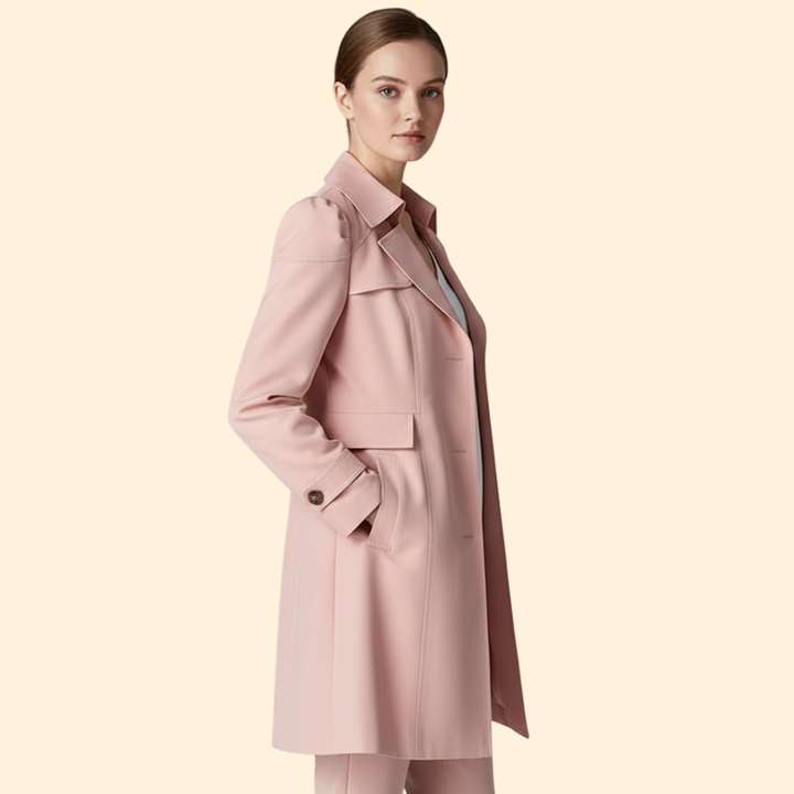 Women’s Long Coat with Flap Pockets