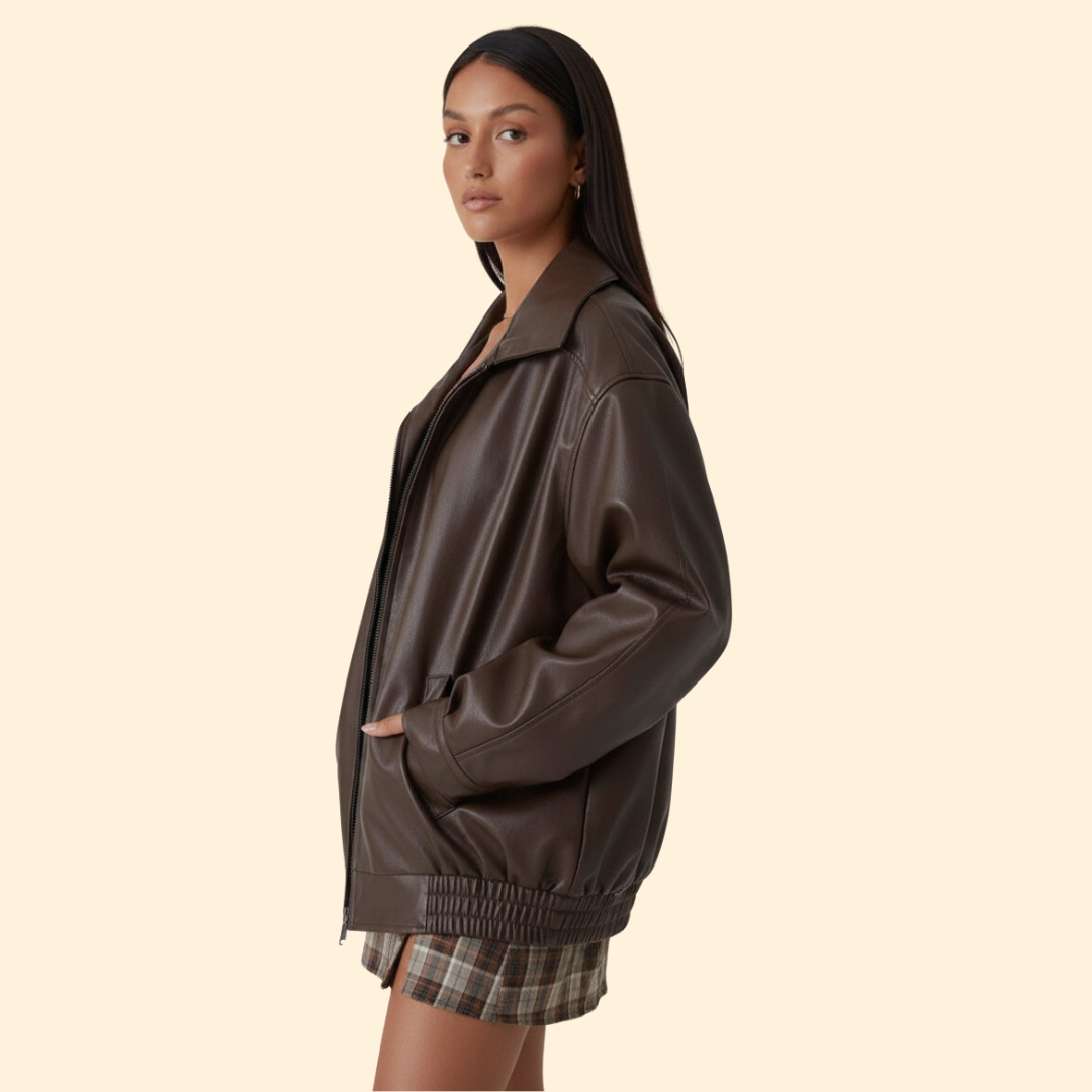 Women’s Bomber Jacket with Elastic Hem